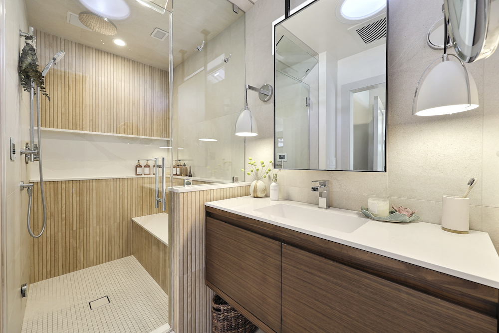 Custom primary bathroom in full house remodel